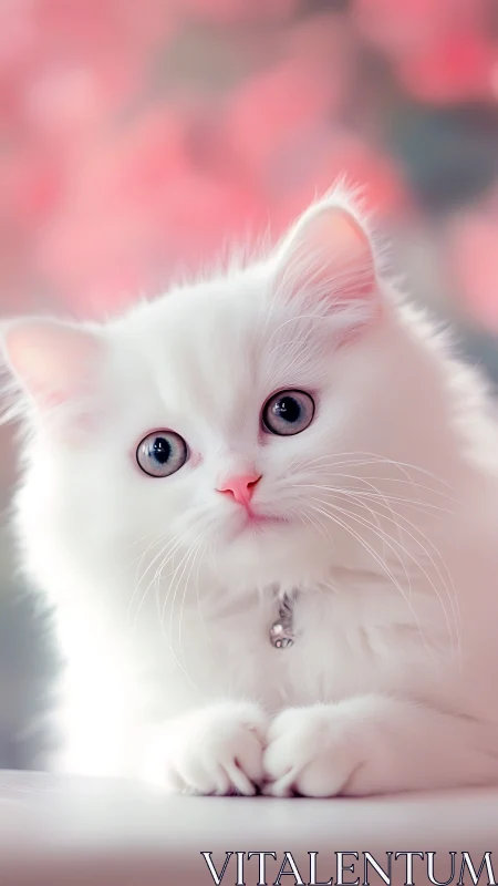 Lavender Dreams: White Cat with Prismatic Eyes.