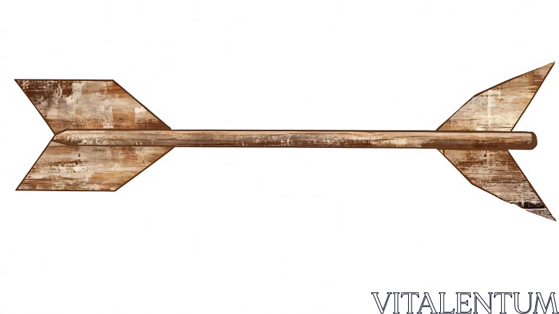 Rustic wooden arrow illustration with distressed texture detailing.