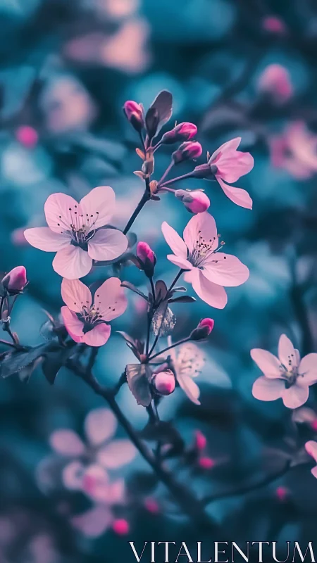 Pink Whispers Bloom in Twilight's Embrace.