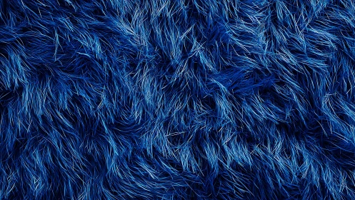 Electric blue faux fur texture under directional light.