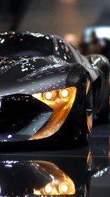 Liquid-metal concept coupe prowls beneath neon constellations