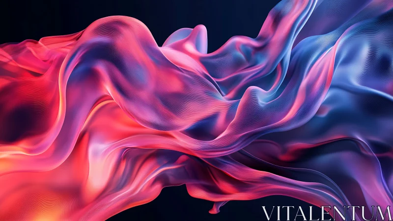 Flowing neon fabric waves in abstract digital motion art.