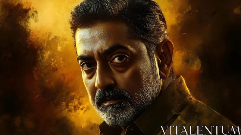 Weathered gentleman bathed in rich golden light.