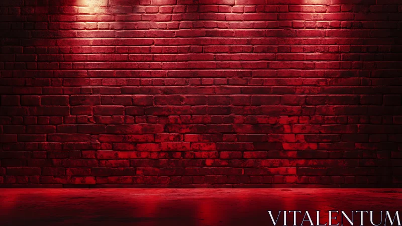 Red brick wall under dramatic studio spotlights. Period.