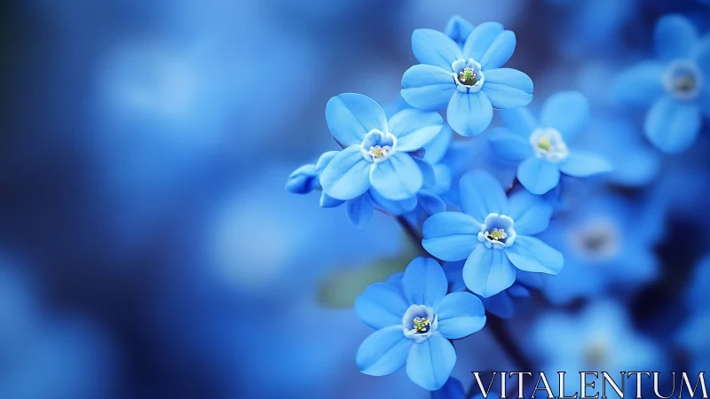 Delicate Blue Forget-Me-Nots Dancing in Light.