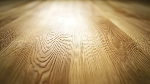 Close view of polished natural wood plank flooring surface.