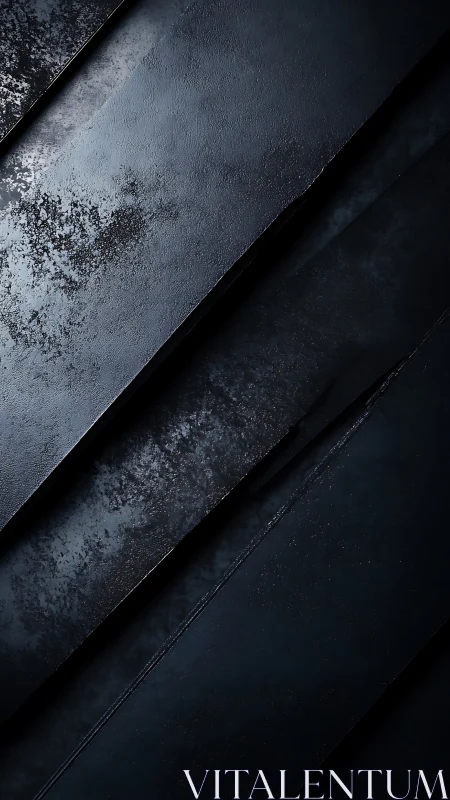 Dark diagonal metal panels show rough textured surfaces
