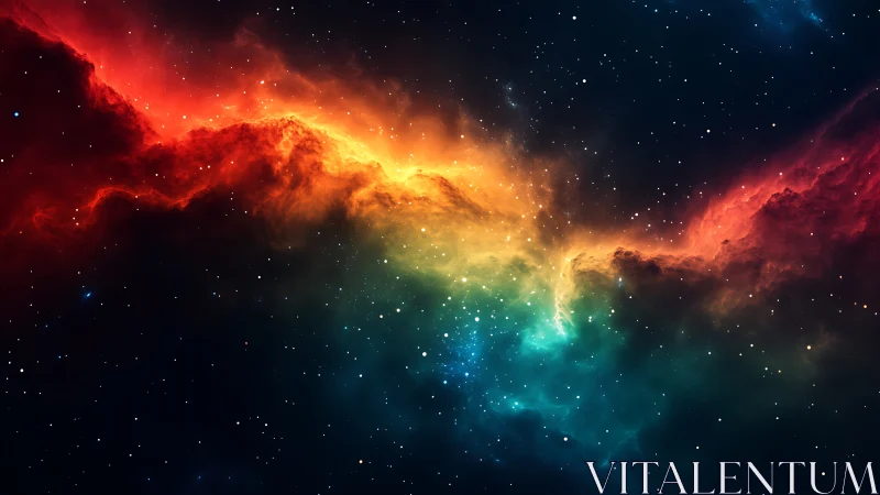 Nebula river of rainbow starlight crossing the silent void.