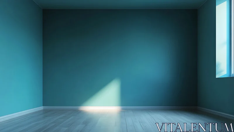 Sunlit teal corner inviting daydreams and quiet possibilities.