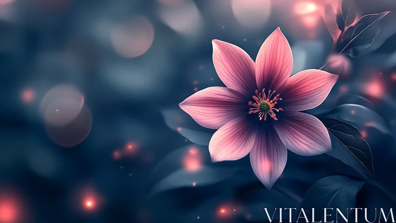 Luminous Blossom: Twilight's Pink Reverie Unfolds.