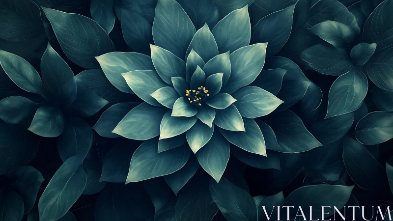 Ethereal Lotus Bloom Nestled in Shadowed Petals.