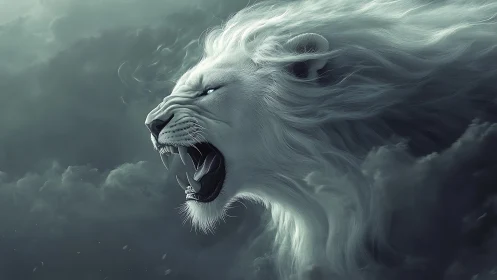 Stormborne spectral lion rendered in high-fidelity digital detail.