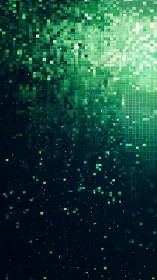Emerald data cascade in a drifting galaxy of digital light.
