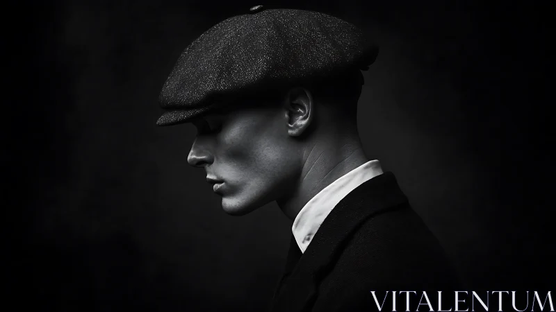 Shadowed profile in a flat cap dreams of forgotten streets