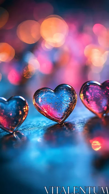 Crystalline Heart Forms Glow Within Bokeh Light Environment