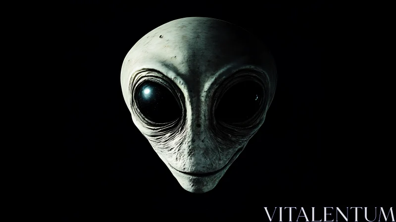 Alien portrait rendered in high-contrast chiaroscuro lighting