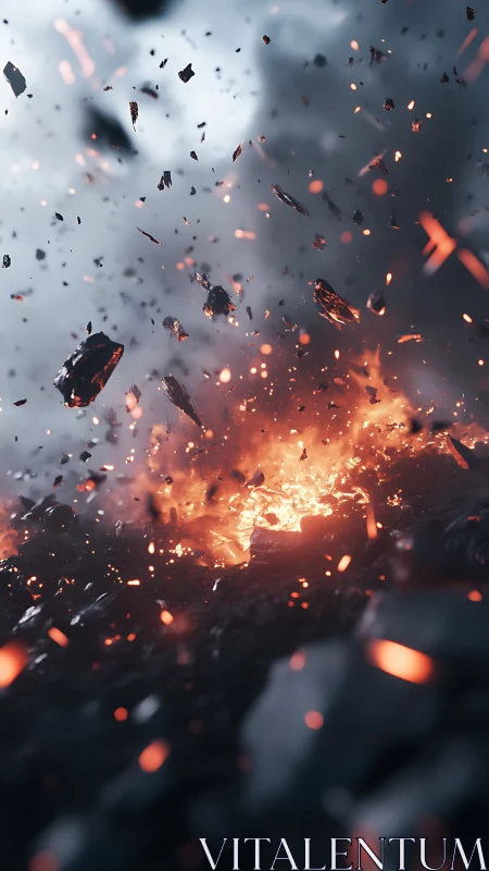 Explosive Debris Dispersal with Intense Luminous Particles and Dynamic Conflagration