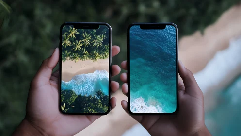 Comparative Smartphone Display Analysis with Aerial Coastal Imagery at 60fps Rendering