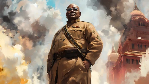 Commanding officer stands strong amid swirling city smoke