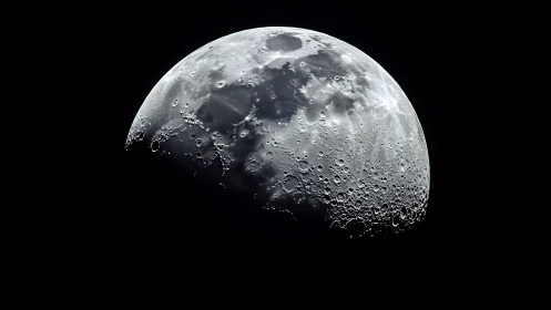 Lunar terminator detail with high-contrast crater topography.