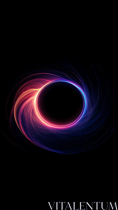 Photon halo whirlpool around a void-bright cosmic circle.