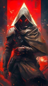 Ember‑Eyed Wraith Stalking Through Neon Triangle Inferno.