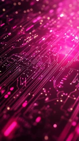 Neon magenta circuit river streaming through electric dusk.