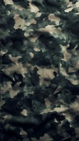 Vintage Camouflage Textile Pattern with Layered Green and Cream Tones