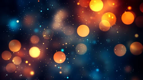 Glowing bokeh lights drift across a deep night sky.