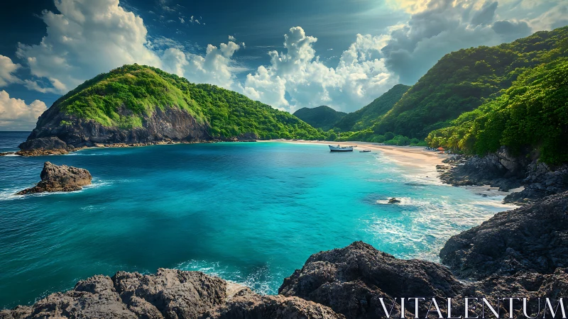 Emerald Cliffs Cradle Turquoise Dreams.