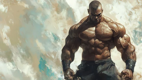 Hyperreal digital painting studies extreme male musculature