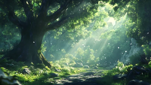 Luminescent Cathedral of Ancient Oaks.