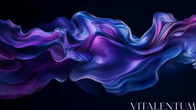 Undulating iridescent fluid ribbon forms with high-gloss spectral lighting