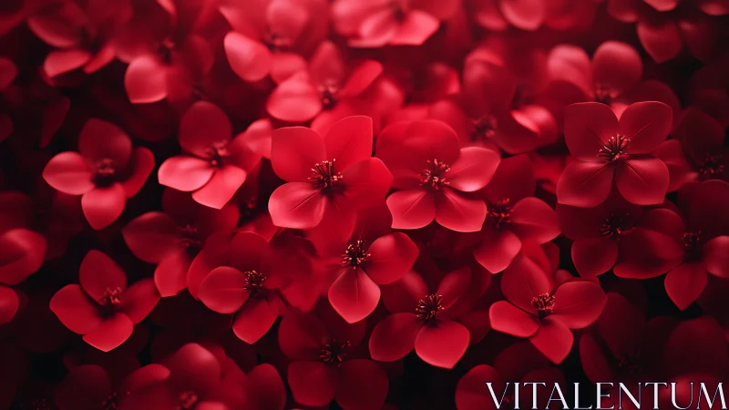 Red Flowers in Dense Cluster Formation.