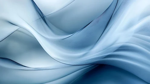 Elegant Blue Abstract Waves in Soft Modern Digital Art Style.