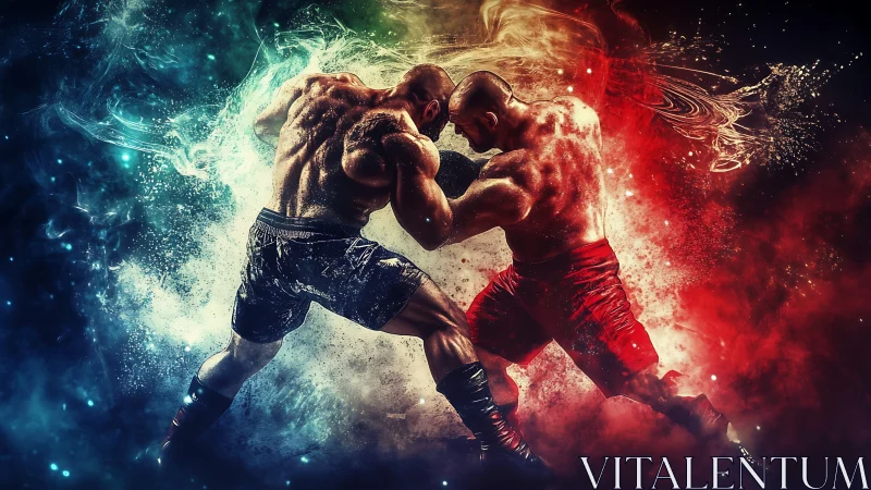 Two Boxers Clash in Explosive Energy Battle.