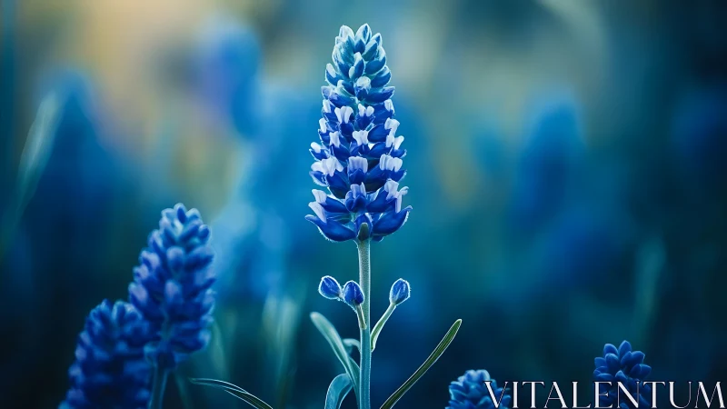 Blue Lupine Spikes in Shallow Depth Field.