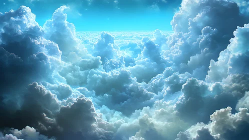 Digital painting of celestial cloudscape with luminous depth.