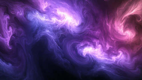 Violet nebula vortexes forming luminous cosmic swirls.