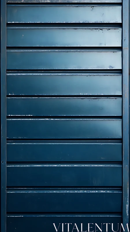 Midnight blue metal slats with quiet urban character.