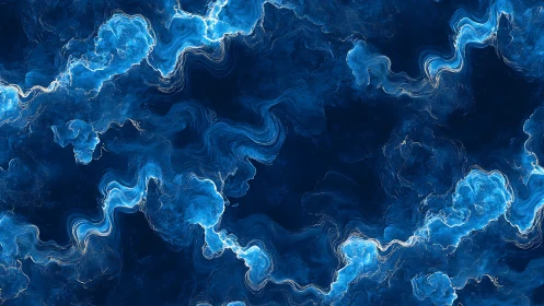 Electric blue swirling abstract energy on dark background