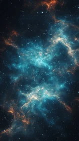 Nebula clouds swirl through star-filled cosmic depths.