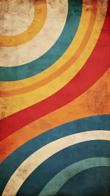 Retro sunbursts and rainbow arcs on worn carnival canvas.