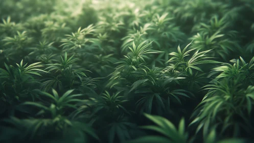 Gentle morning light settles softly over lush green leaves