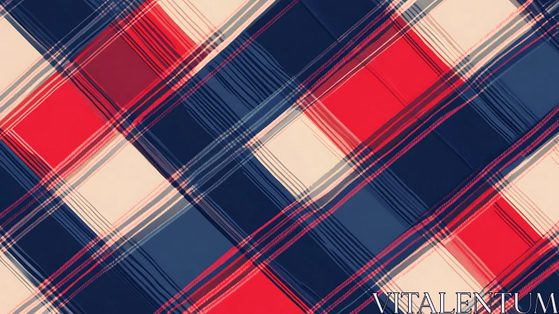 Cozy navy and red tartan pattern with playful diagonals.