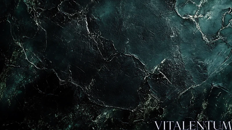 Dark emerald cracked stone texture shows subtle metallic veins