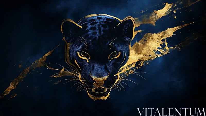 Dark Feline Predator with Gold Accents.