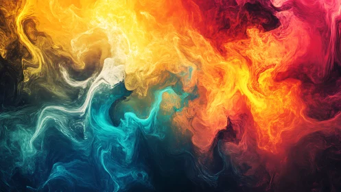 Vibrant swirling nebula of fire and water hues.