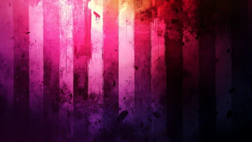 Neon bruised stripes dissolving into midnight splatter glow.