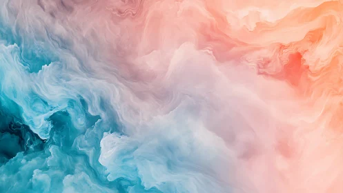 Soft abstract gradient clouds in blue and peach tones.